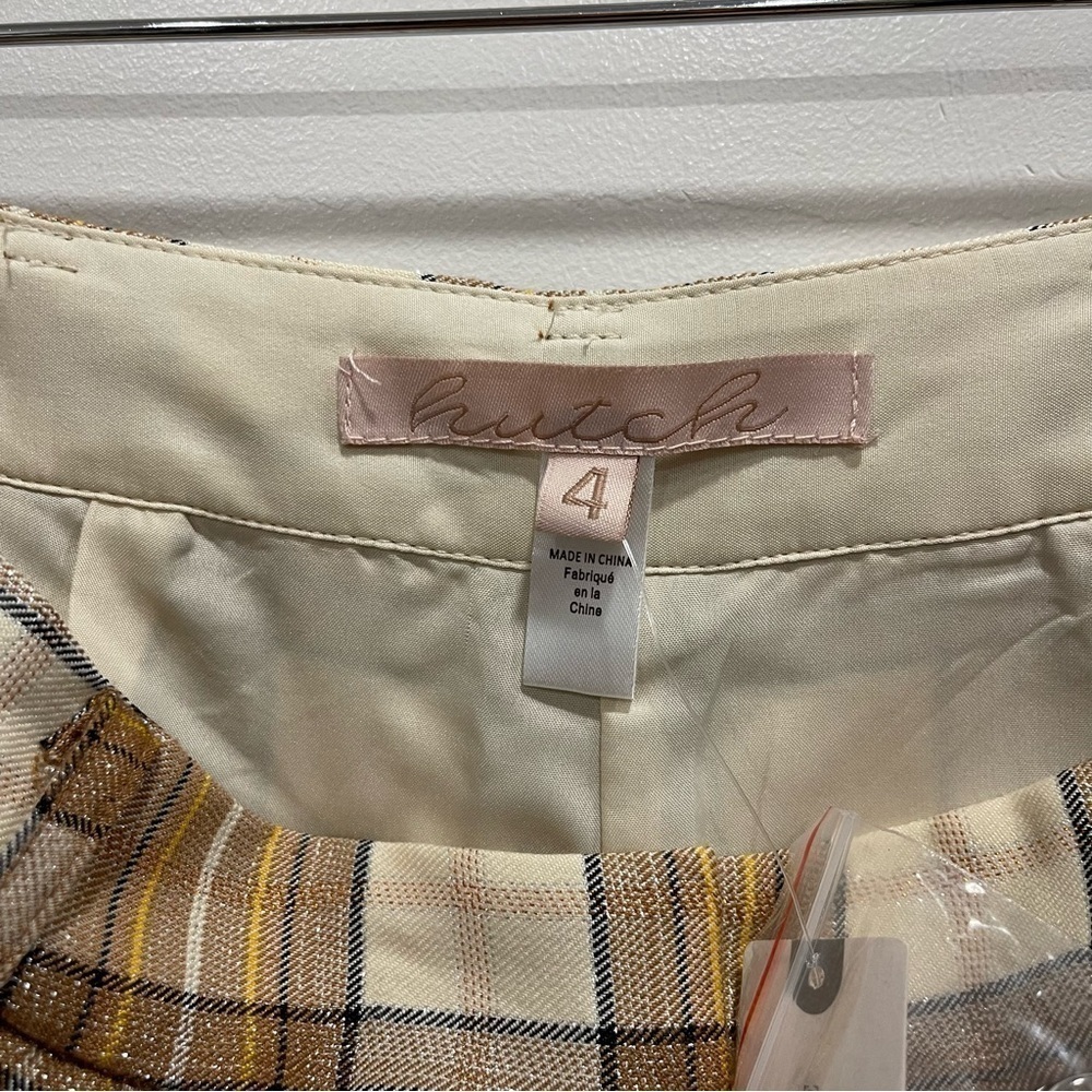 Anthropologie Hutch Plaid Wid-Leg Trousers Pants Size 4 - Picture 10 of 12